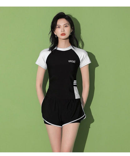 Women's Swimsuit Summer Split Casual Sports Super Fairy Ins Student Conservative Slimming Look Belly-Covering Swimming Pool Swimming Equipment