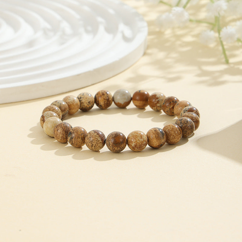 European and American Cross-Border Hot-Selling Popular Jewelry 8mm Natural Stone Bracelet Amethyst Tiger Eye Stone Agate Bracelet Jewelry