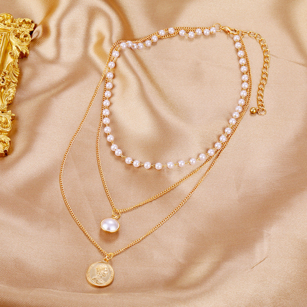 Sweet personality simple natural Joker imitation pearl necklace pearl necklace ladies necklace jewelry wholesale supply