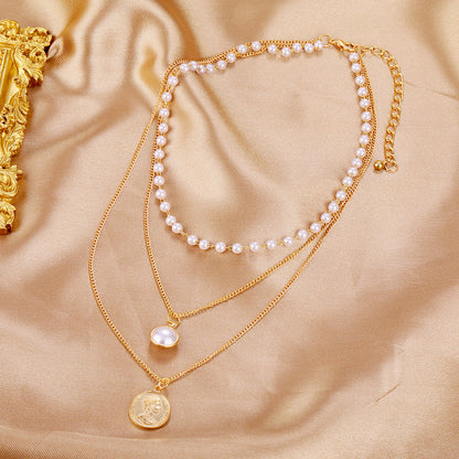 Sweet personality simple natural Joker imitation pearl necklace pearl necklace ladies necklace jewelry wholesale supply
