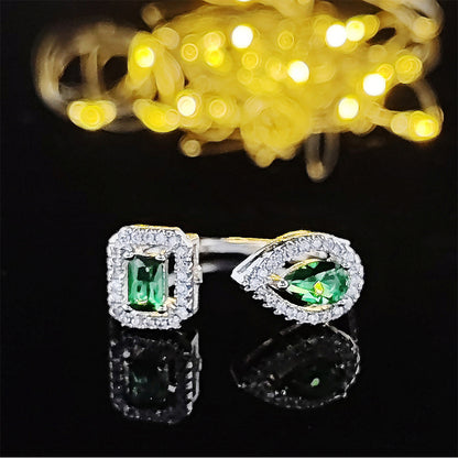 Cross Border jewelry Set Long Zircon Earrings Ring Necklace Jewelry Four Piece Set Hot Sale J6177