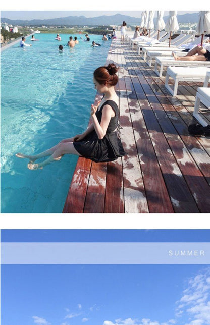 2025 New Swimsuit for Women, Conservative Belly-Covering, Slimming Look and Gathering Girl's High-End Hot Spring Anti-Exposure Swimsuit