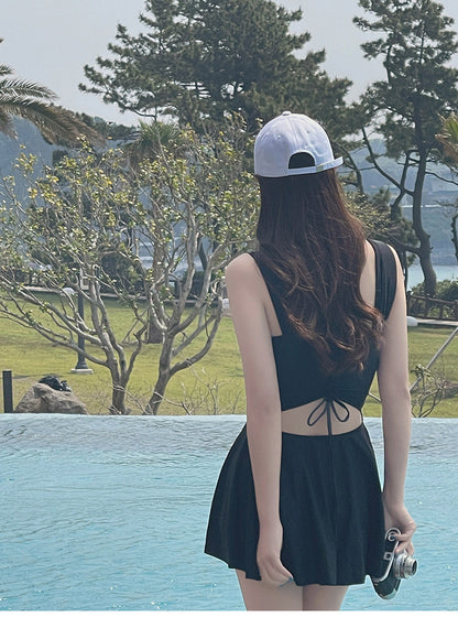 2025 New Swimsuit for Women, Conservative Belly-Covering, Slimming Look and Gathering Girl's High-End Hot Spring Anti-Exposure Swimsuit