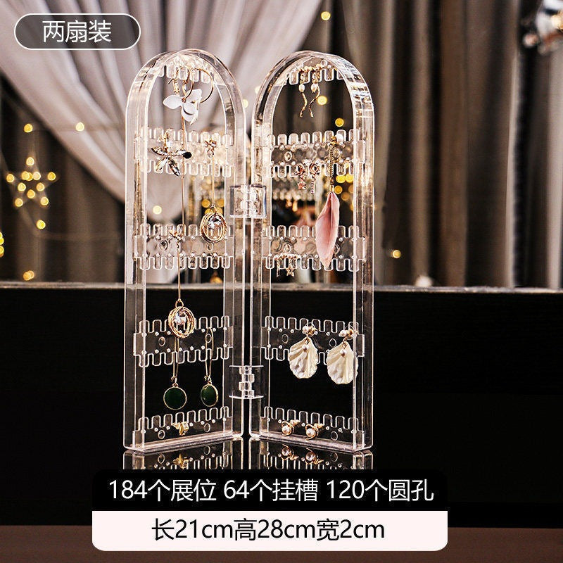 Multi-Layer Jewelry Rack Drawer Transparent Earring Box Storage Jewelry Box Dressing Table Dustproof Earring Organizer