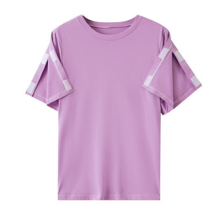 Summer patient care clothing easy to put on and take off hospital gown short sleeve cotton middle-aged and elderly medical clothing fracture clothing wholesale