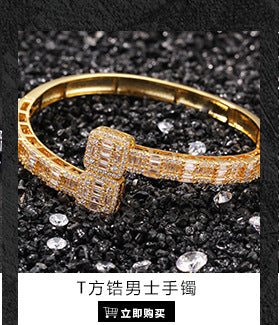 Hip-hop ancient cute European and American new sword of justice bracelet copper inlaid zircon full diamond trend Joker jewelry wholesale