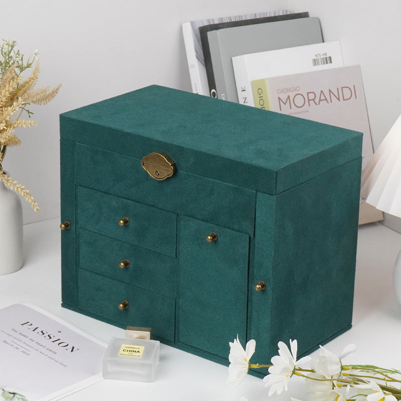 Storage Jewelry Box 2025 New High-End Multi-Layered High-End Necklace Ring Bracelet Large-Capacity Jewelry Box