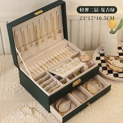 Jewelry Storage Box, Exquisite Necklace, Earrings, Gold Hand Jewelry, Earrings, Jewelry Box, Large Capacity, 2025 Model Drawer