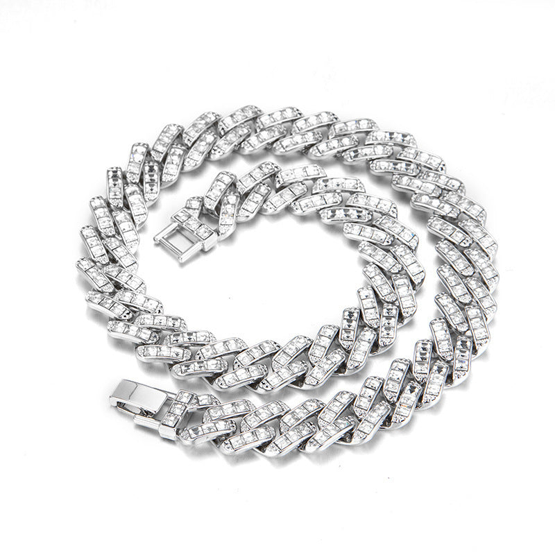 Popular Jewelry Rock Sugar Chain Children's European and American New Zircon Cuban Chain Hip Hop Jewelry Internet Celebrity Same Style Clothing Accessories