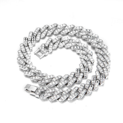 Popular Jewelry Rock Sugar Chain Children's European and American New Zircon Cuban Chain Hip Hop Jewelry Internet Celebrity Same Style Clothing Accessories
