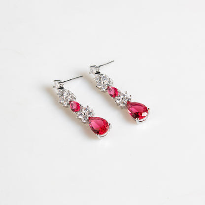 Japanese and Korean style clavicle chain simple new zircon water drop necklace dress temperament earrings jewelry two-piece bridal jewelry