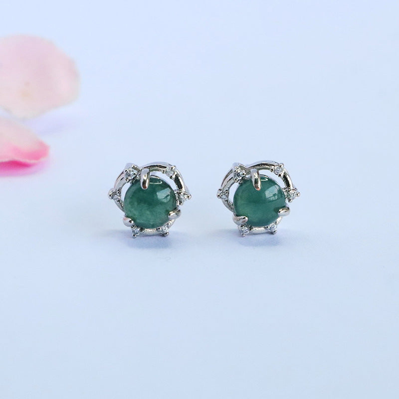 Guan Yu Natural Grade a Jade Earrings Blue Water Jade Jewelry E-Commerce Live Broadcast Hot Sale Wholesale Dropshipping S5070501