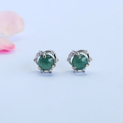 Guan Yu Natural Grade a Jade Earrings Blue Water Jade Jewelry E-Commerce Live Broadcast Hot Sale Wholesale Dropshipping S5070501