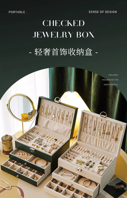 Jewelry Box Earrings Earrings Necklace Ring High-grade Exquisite Large Capacity Gold Jewelry Hand Jewelry Storage Box