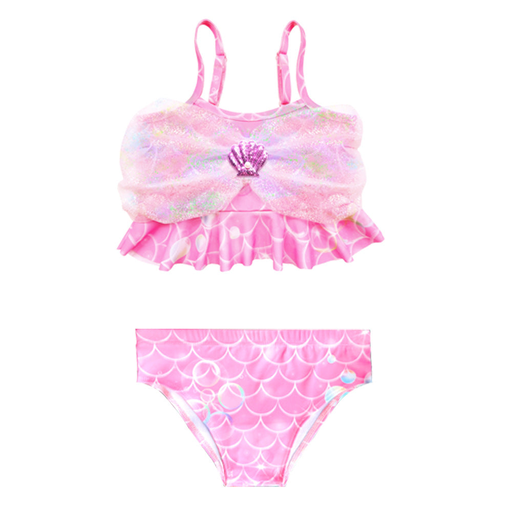 Girls Mermaid Swimsuit Mermaid Tail with Gauze Ariel Princess Swimsuit Children's Swimsuit