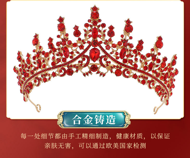Cross Border Birthday Hair Accessories Party Headband Bridal Crown Headwear Alloy Rhinestone Headband Wedding Hot Crown Jewelry