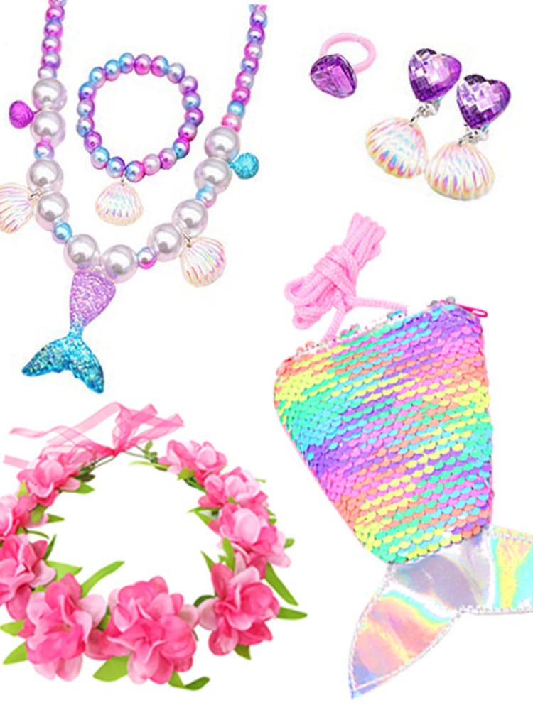 Girls Mermaid Swimsuit Mermaid Tail with Gauze Ariel Princess Swimsuit Children's Swimsuit