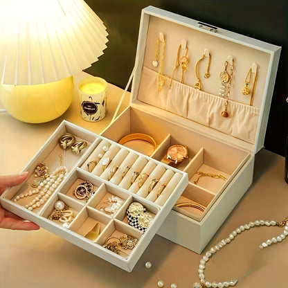Jewelry Box Earrings Earrings Necklace Ring High-grade Exquisite Large Capacity Gold Jewelry Hand Jewelry Storage Box