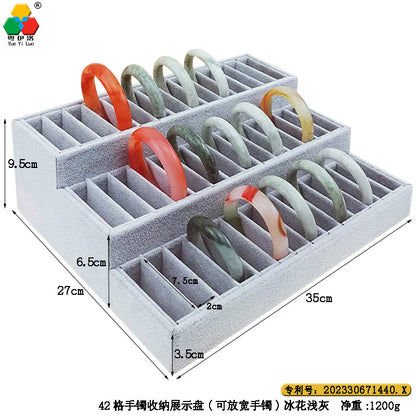 Ice Flower Velvet Jewelry Box Display Plate Ring Bracelet Trapezoidal Jewelry Display Stand Gold and Silver Jewelry Props
