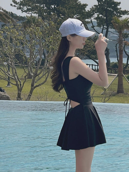 2025 New Swimsuit for Women, Conservative Belly-Covering, Slimming Look and Gathering Girl's High-End Hot Spring Anti-Exposure Swimsuit