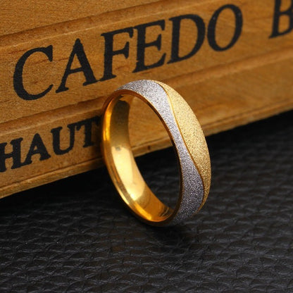 Wish Cross-border Hot Selling New Fashion Jewelry Korean Creative Ring Jewelry Titanium Steel Room Gold Couple Ring