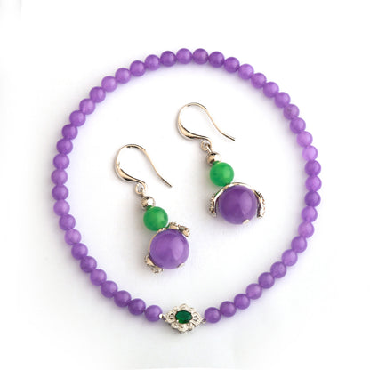Bohemian Natural Stone Women's Long Necklace Seaside Fashion New Chinese Ethnic Style Medieval Jewelry Set