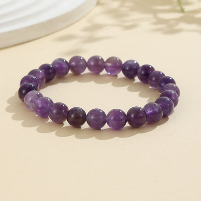 European and American Cross-Border Hot-Selling Popular Jewelry 8mm Natural Stone Bracelet Amethyst Tiger Eye Stone Agate Bracelet Jewelry