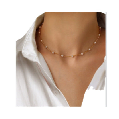 Sweet personality simple natural Joker imitation pearl necklace pearl necklace ladies necklace jewelry wholesale supply