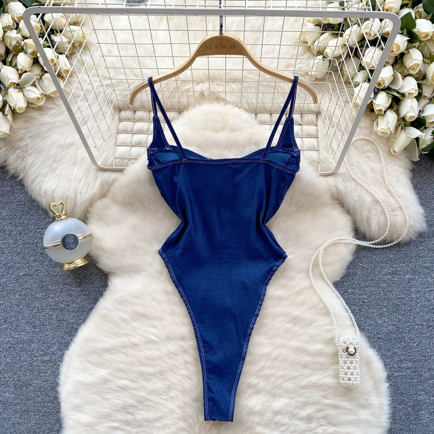 CHILLGIO Women Denim Overalls Fashion Slim Bodysuits One Piece Combination Onesie Zipper Strappy Rompers Summer Sexy Catsuits
