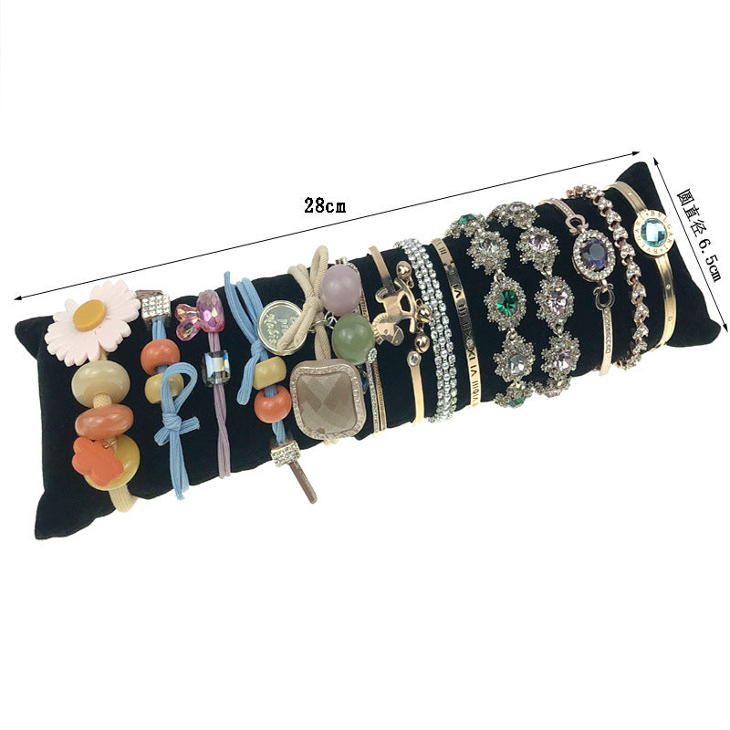 in stock wholesale black plush necklace bracelet ring pendant earrings 12 24 grid jewelry storage display plate