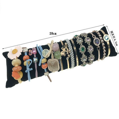 in stock wholesale black plush necklace bracelet ring pendant earrings 12 24 grid jewelry storage display plate