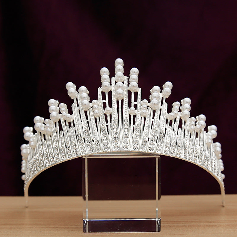 Bridal Crown Headpiece Wedding Dress Hair Accessories Pearl Crown Accessories Princess Headband Jewelry Wedding Essentials Crystal