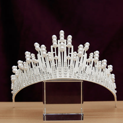 Bridal Crown Headpiece Wedding Dress Hair Accessories Pearl Crown Accessories Princess Headband Jewelry Wedding Essentials Crystal