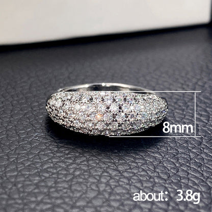 European and American Light Luxury Full Zirconia Ring for Women, High-End Dinner Hand Jewelry, Versatile, Exquisite and Fashionable Jewelry