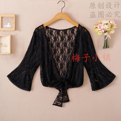 2025 Summer Sunscreen Clothing Chiffon Small Shawl Jacket Women's All-match Small Waistcoat Short Sleeve Thin Outer Short Cardigan
