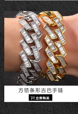 Hip-hop ancient cute European and American new sword of justice bracelet copper inlaid zircon full diamond trend Joker jewelry wholesale