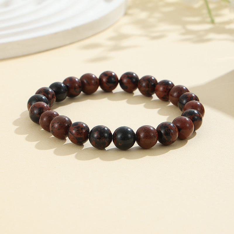 European and American Cross-Border Hot-Selling Popular Jewelry 8mm Natural Stone Bracelet Amethyst Tiger Eye Stone Agate Bracelet Jewelry