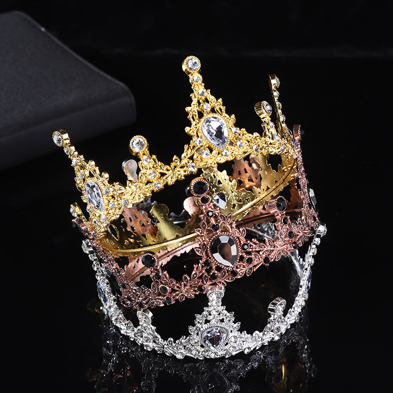 Bridal Tiara European Crown Atmospheric Round Photo Crown Jewelry Wedding Accessories Adult Ceremony Tiara Wholesale