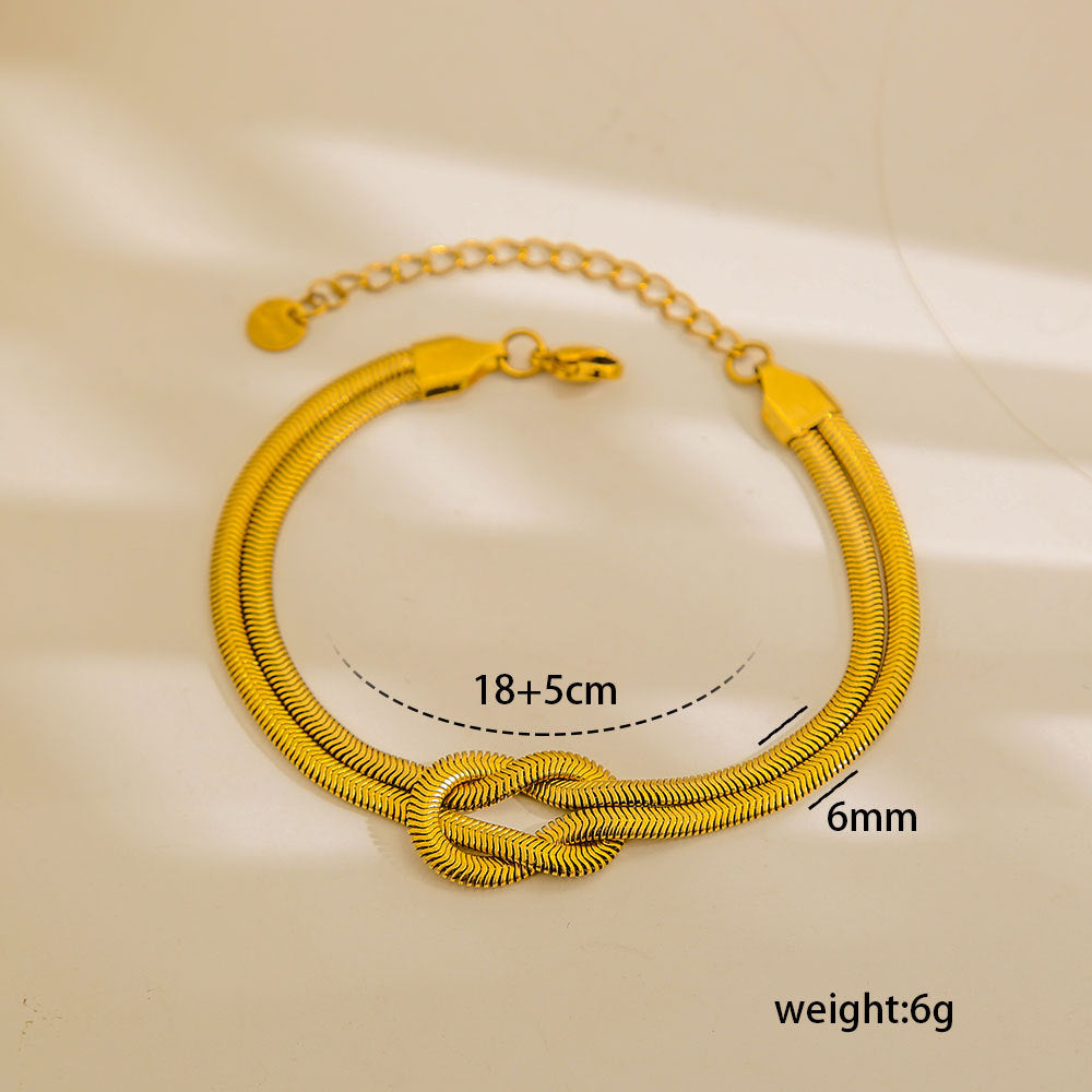 European and American Cross-Border Jewelry Twist Bracelet Niche Design Winding Snake Bone Chain Bracelet Simple Buckle Knot