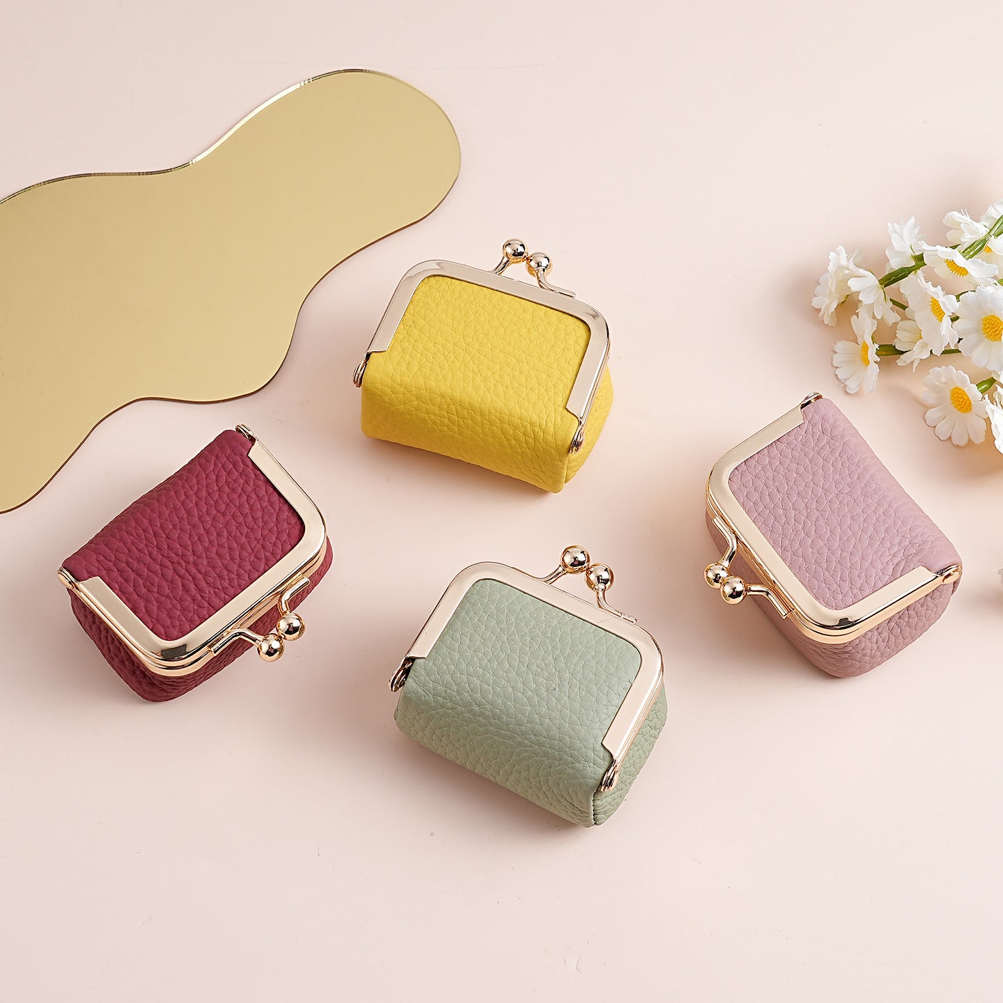 Genuine Leather Mini Necklace Jewelry Box Women's Earrings Gold Ring Gold Jewelry Cosmetics Bag Earphones Coin Purse