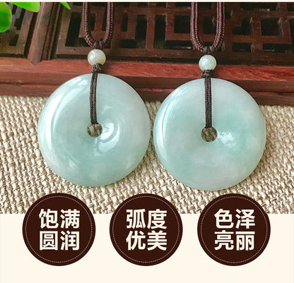 Jade Pendant with Natural Jadeite, Peaceful Buckle, Guanyin Jade Buddha, Burmese Jade Jewelry Factory Wholesale S2091518
