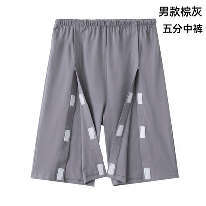 Summer patient care clothing easy to put on and take off hospital gown short sleeve cotton middle-aged and elderly medical clothing fracture clothing wholesale
