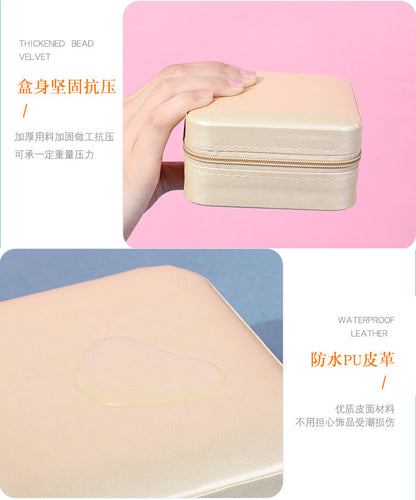 Cross-border jewelry box travel portable earring necklace ring box jewelry storage box in stock wholesale