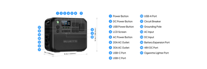 【RENEW 】BLUETTI AC200L 2048Wh 2400W Portable Power Station Solar Generator High-Capacity Reliable Energy for Home Outdoor