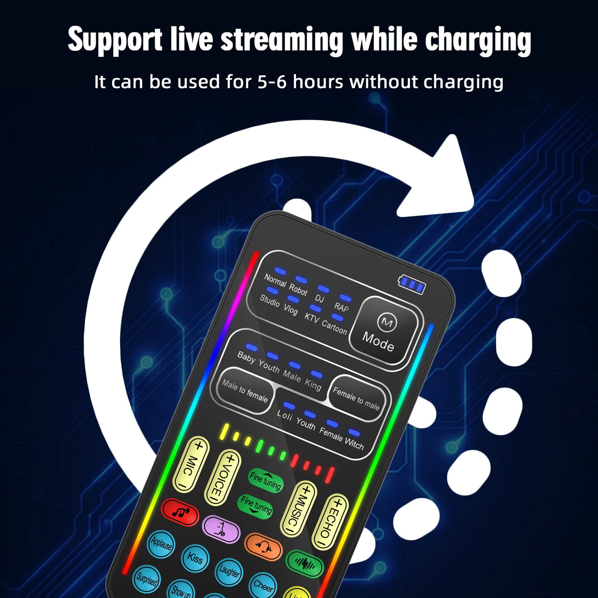 Sound Changer I9-PRO Voice Changer Set Multifunction Portable Recording Mini Sound Card For Game Anchor Recording Computer