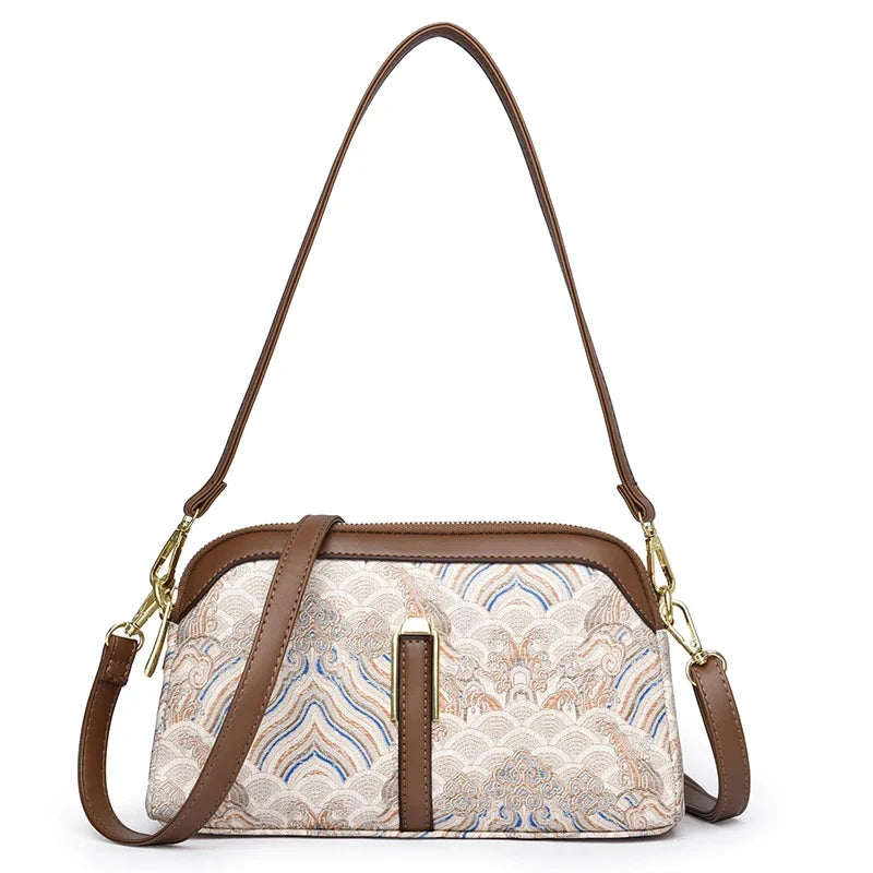 Luxury Designer Women's Shoulder Bag Fashion Print Purse Ladies High Quality Leather Crossbody Bag Messenger Commuter Sac A Main