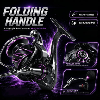 Sougayilang Spinning Reel 1000~4000 Serie 5.2:1Gear Ratio 12kg Max Drag CNC Aluminum Spool Fishing Reel for Freshwater Saltwater