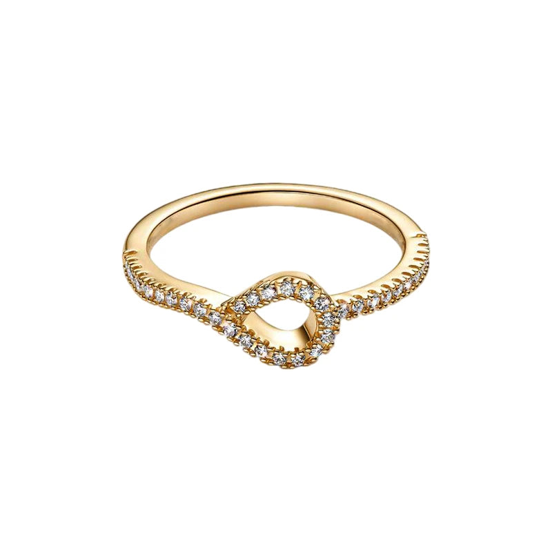 2026 New 925 Silver Sparkling Heart Princess Crown Heart-to-Heart Ring Fashion DIY Charm Jewelry Exquisite Gift