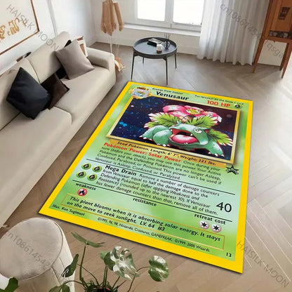 1PC Pokémon Card Charizard Squirtle Print Carpet for Living Room Bedroom Kid's Room Home Decor Area Rug Sofa Cloakroom Mat