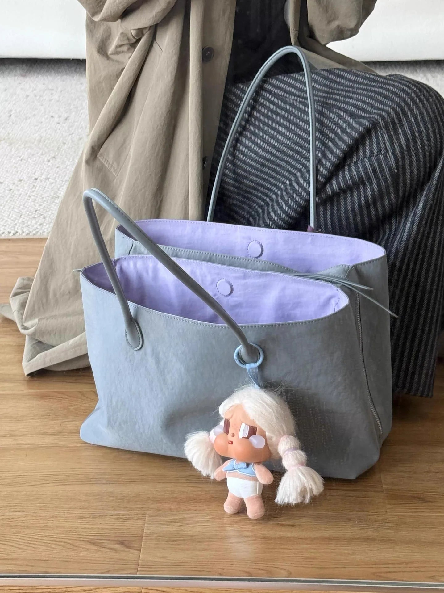 Nylon Women's Commuter Tote Bag Minimalist Large-capacity Tote Bag Ladies Multi-layer Waterproof Computer Shoulder Nylon Handbag